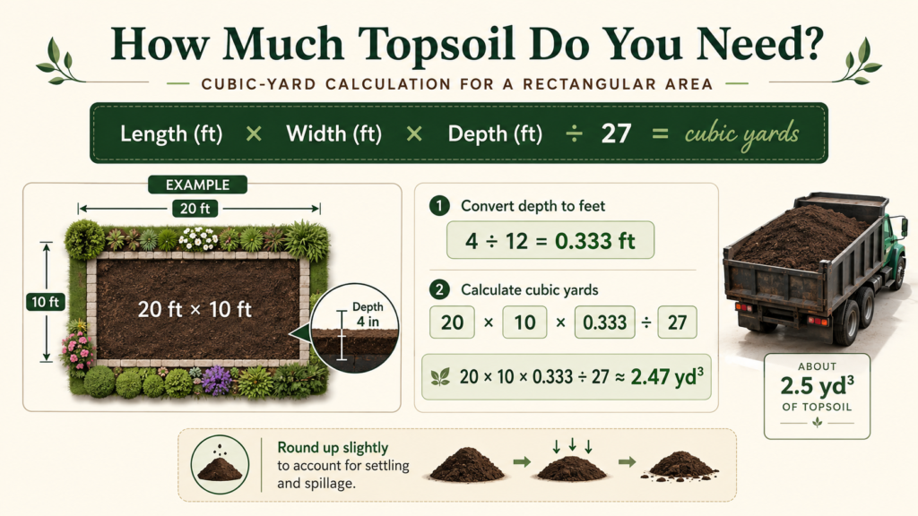Bulk Soil & Topsoil: Uses, Types, Buying & Delivery Guide Calculating the amount of topsoil needed for a garden