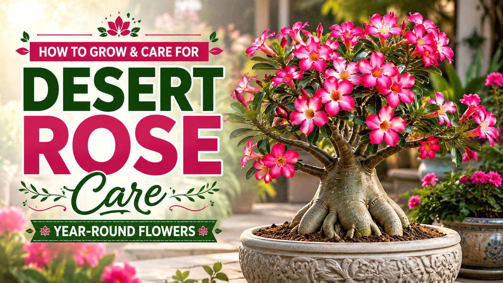 How To Grow & Care For Desert Rose For Year-Round Flowers