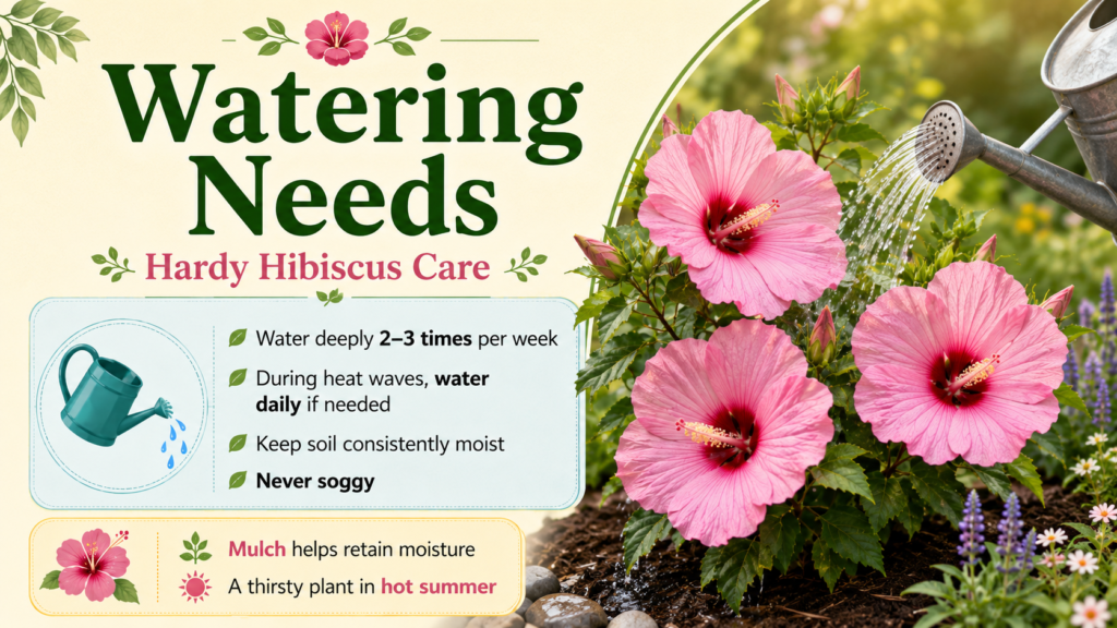 How To Plant, Grow & Care For Hardy Hibiscus Hardy hibiscus care showing sunlight soil and watering needs for healthy flowering plant growth