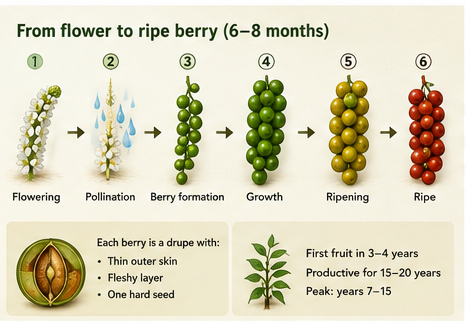 Where Does Black Pepper Come From? Plant & Spice Guide Black pepper vines growing around natural wooden supports