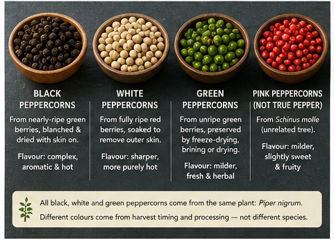 Where Does Black Pepper Come From? Plant & Spice Guide Close-up of dried black peppercorns showing their dark wrinkled surface