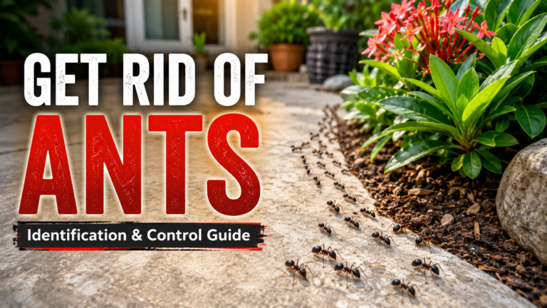 How to Get Rid of Ants: Identification & Control Guide Ants crawling near a plant in a garden before pest control treatment