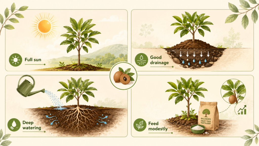 Chikoo Plant Guide: How Sapodilla Grows and What the Fruit Tastes Like