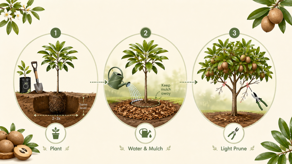 Chikoo Plant Guide: How Sapodilla Grows and What the Fruit Tastes Like