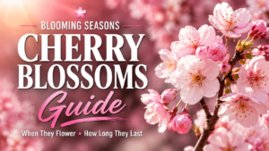 Cherry blossom flowers blooming beautifully on a flowering cherry tree in springtime with pink petals and green leaves