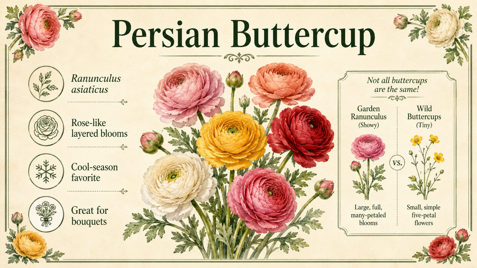 Learn How to Plant, Care for and Grow Ranunculus Flowers Ranunculus flowers growing beautifully in a sunny garden with colorful blooms and green foliage