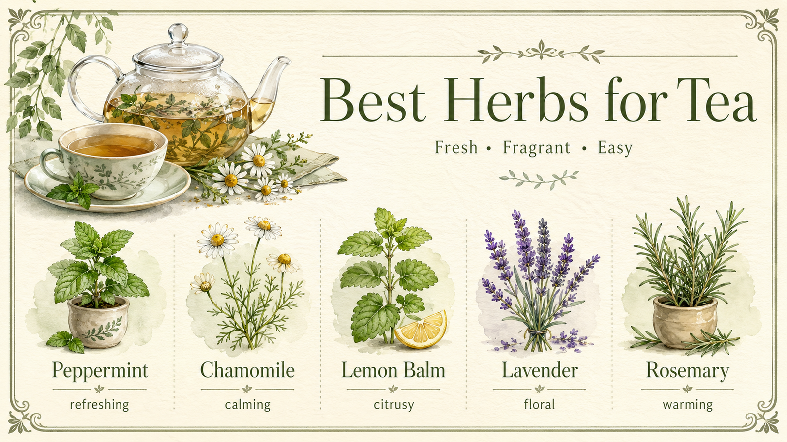 How to Make Herbal Tea: Fresh Herbs & Brewing Tips Guide How to make herbal tea with fresh herbs in a glass teapot