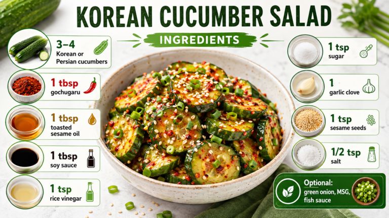 Korean Cucumber Salad: Easy Fresh & Spicy Cucumber Recipe Korean cucumber salad with crisp fresh cucumbers and spicy dressing