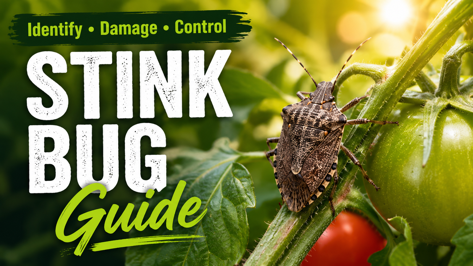 How to Identify Stink Bug Damage, Diet & Control Them Stink bug resting on a green garden plant