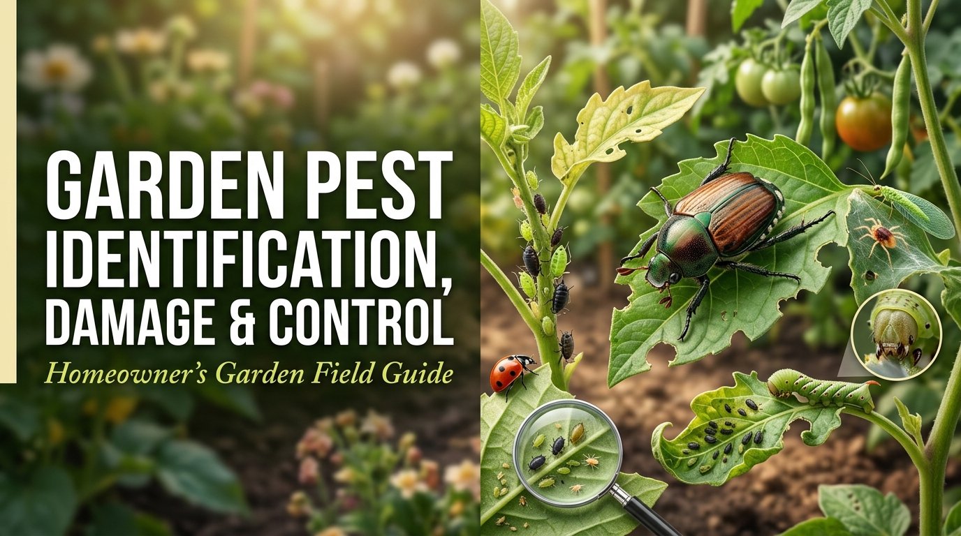 Garden Pest Identification: Common Bugs and Damage Control Garden pest identification showing common bugs and plant damage