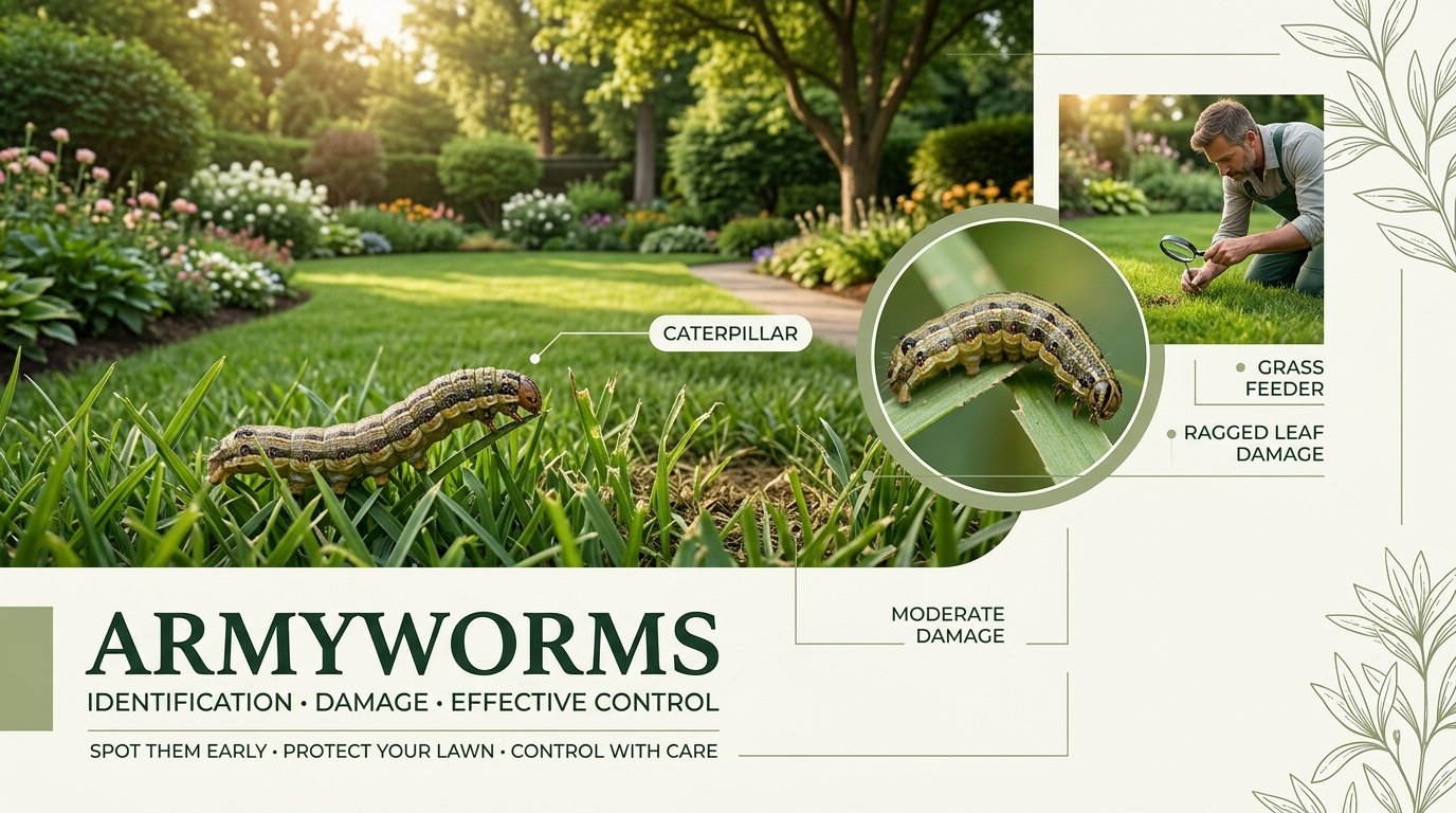 Army Worms: Identification, Damage & Effective Control Guide Army worms feeding on crops, showing leaf damage and visible caterpillars.