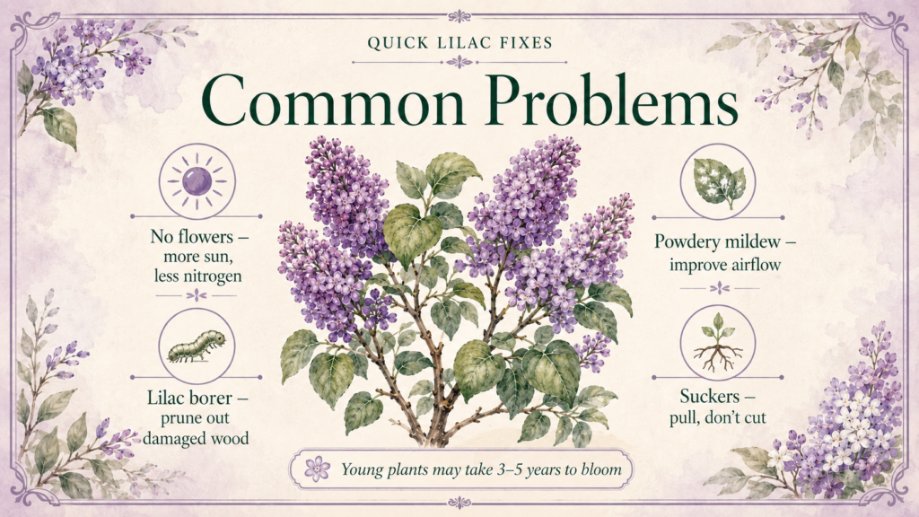 How to Plant, Grow, and Care for Lilac Bushes: Full Guide Lilac bush blooming beside a home in a landscaped garden