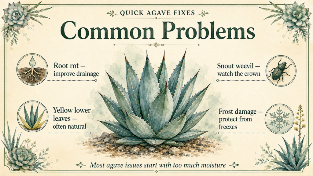 Agave Plant Care and Growing Guide: Tips for Healthy Growth Young agave plant growing in a garden with dry soil