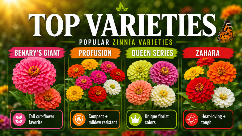Zinnias Plant Care and Growing Guide for Beautiful Blooms Colorful zinnia flowers blooming in a sunny summer garden