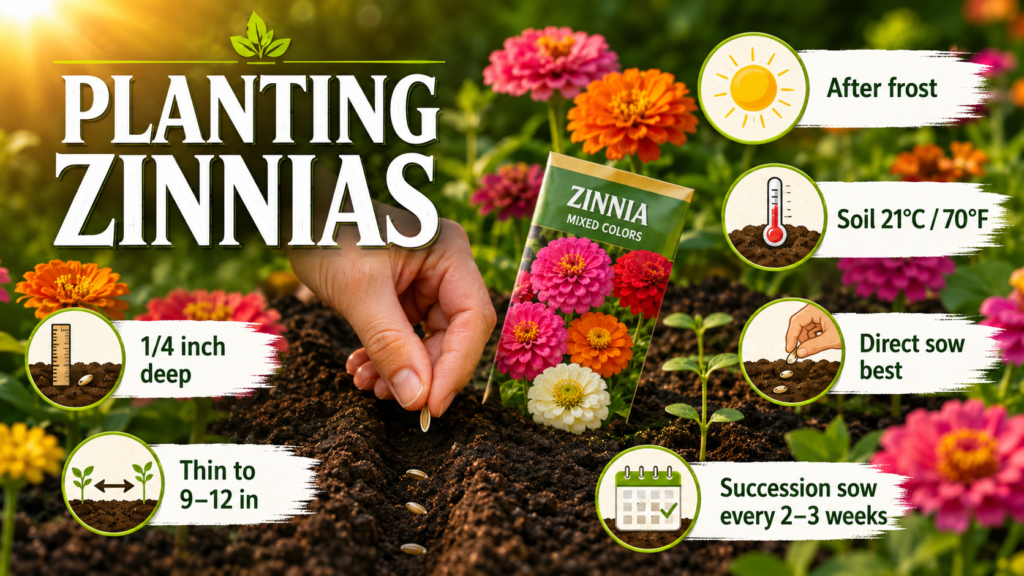 Zinnias Plant Care and Growing Guide for Beautiful Blooms Close-up of bright pink zinnia flowers with green leaves