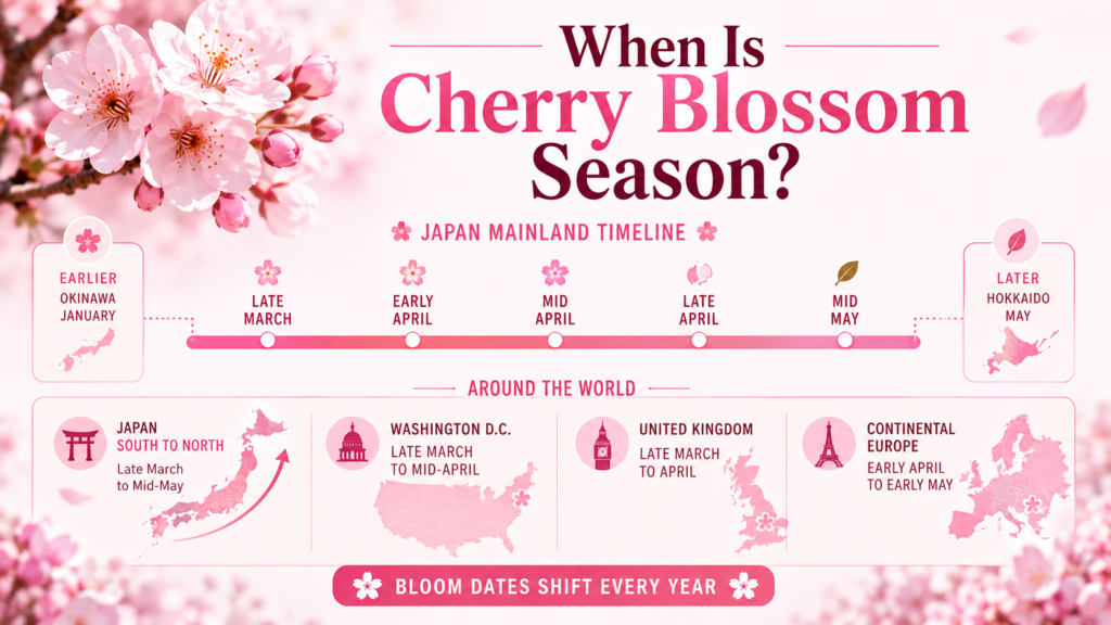 Cherry Blossom: Blooming Seasons for Flowering Cherry Trees Close-up of delicate cherry blossom flowers on a flowering branch