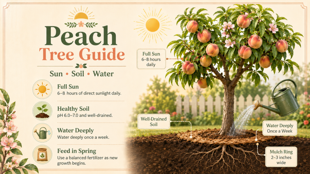 How to Grow a Peach Tree: Planting, Care & Harvest Guide How to grow a peach tree with proper watering and healthy root development
