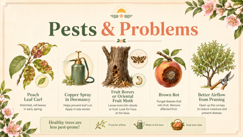 How to Grow a Peach Tree: Planting, Care & Harvest Guide How to grow a peach tree while protecting developing peaches from garden pests