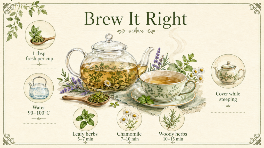 How to Make Herbal Tea: Fresh Herbs & Brewing Tips Guide How to make herbal tea with herbs growing in a kitchen garden