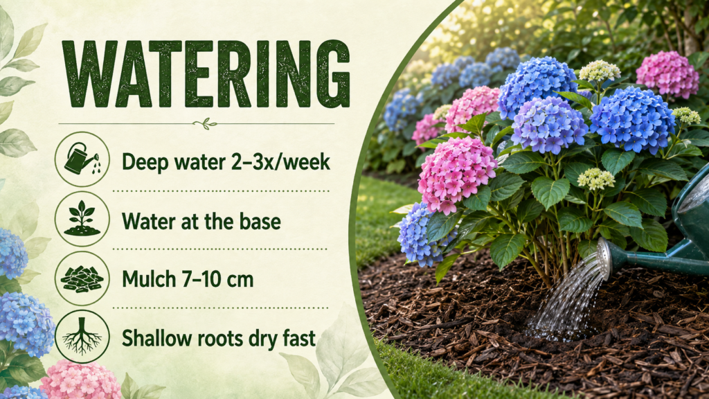 Hydrangea Care: How to Grow Beautiful Hydrangeas at Home Hydrandea care with regular watering to maintain consistent soil moisture