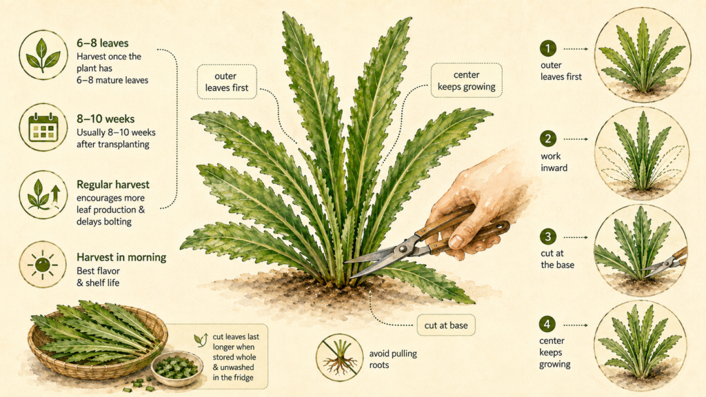 Culantro Plant Guide: How to Grow It & Culantro vs Cilantro Mature culantro plant growing among other culinary herbs
