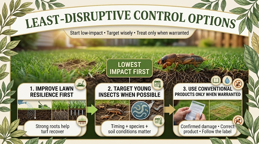 Mole Cricket: Identification, Lawn Damage & Pest Control Mole cricket control methods focused on lawn care, targeted treatment, and minimizing unnecessary pesticide use.