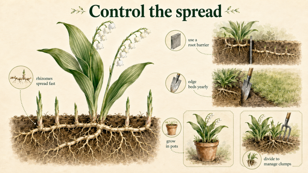 Lily of the Valley: The Complete Growing & Care Guide White lily of the valley flowers hanging from slender green stems