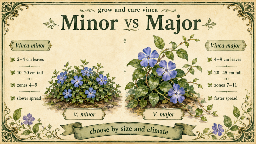 Periwinkle Plant: Complete Growing, Planting, and Care Guide Purple periwinkle flowers blooming among glossy green leaves