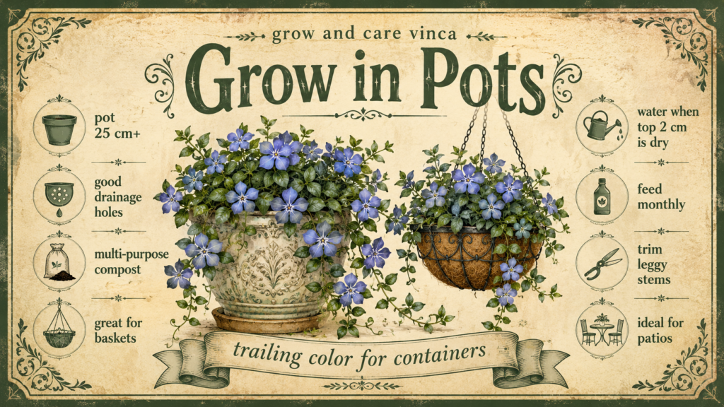 Periwinkle Plant: Complete Growing, Planting, and Care Guide Periwinkle plants growing along a garden border